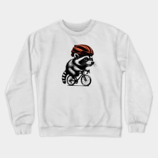 Cycling Raccoon Crewneck Sweatshirt